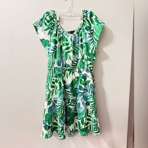 Adrienne Vittadini tropical sundress NEW green floral‎ large  NEW